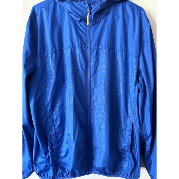 Vintage 90s Men’s Basic Editions Blue Windbreaker Zip Up Jacket - Picture 2 of 10